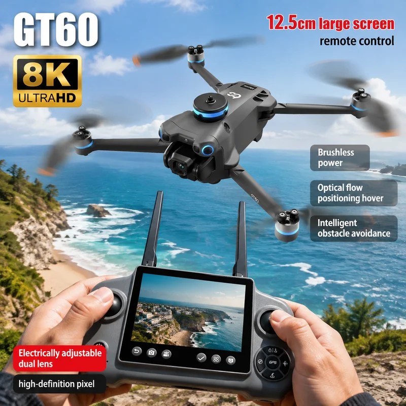 NEW GT60 Mini Drone Dual Camer - đánh giá và giá Drone Lidar